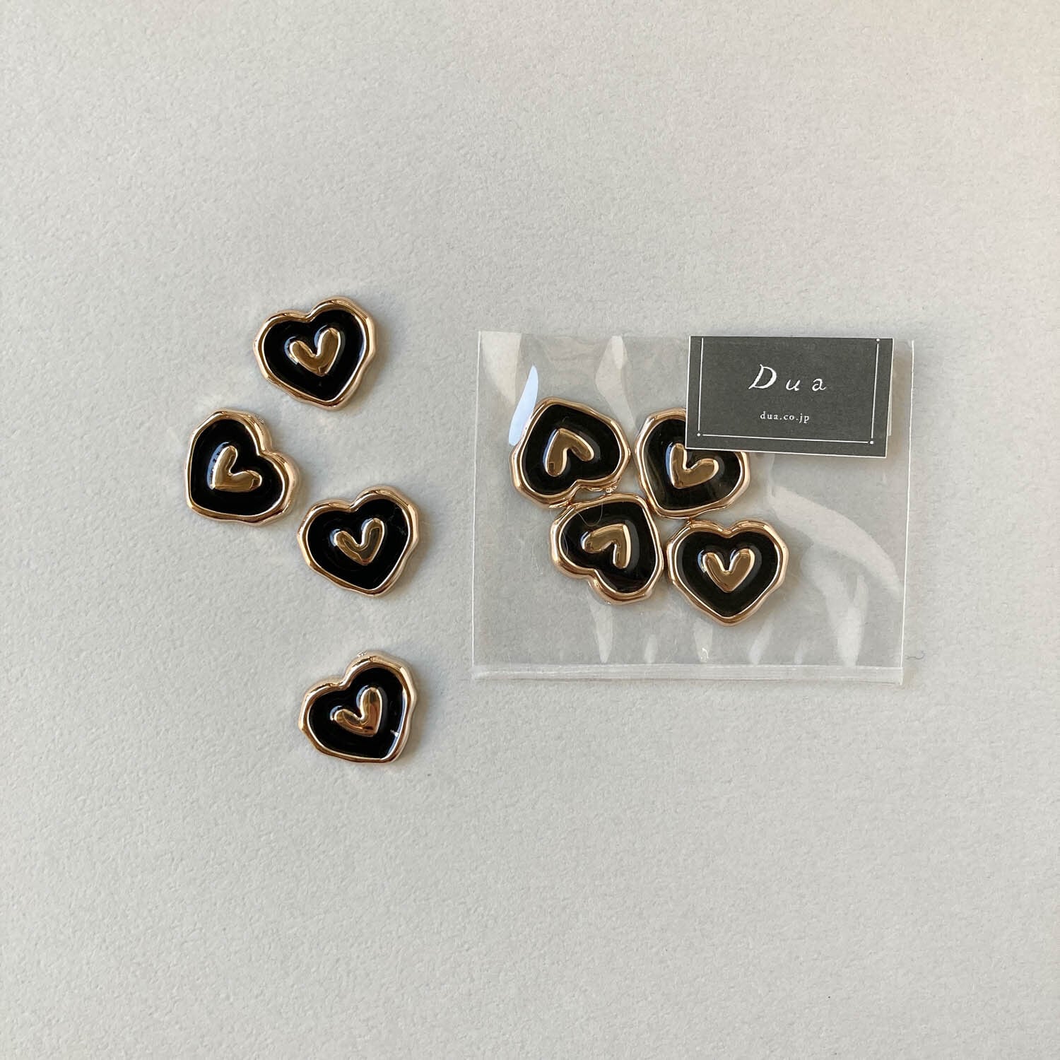 ゆるいびつハートのデコパーツパック(4p)