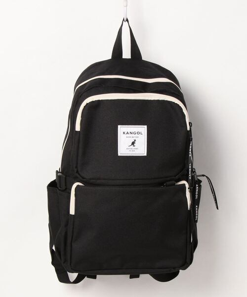 KANGOL (カンゴール) ダブルポケット バックパック リュック KGSA-BG00229 ブラック/ホワイト