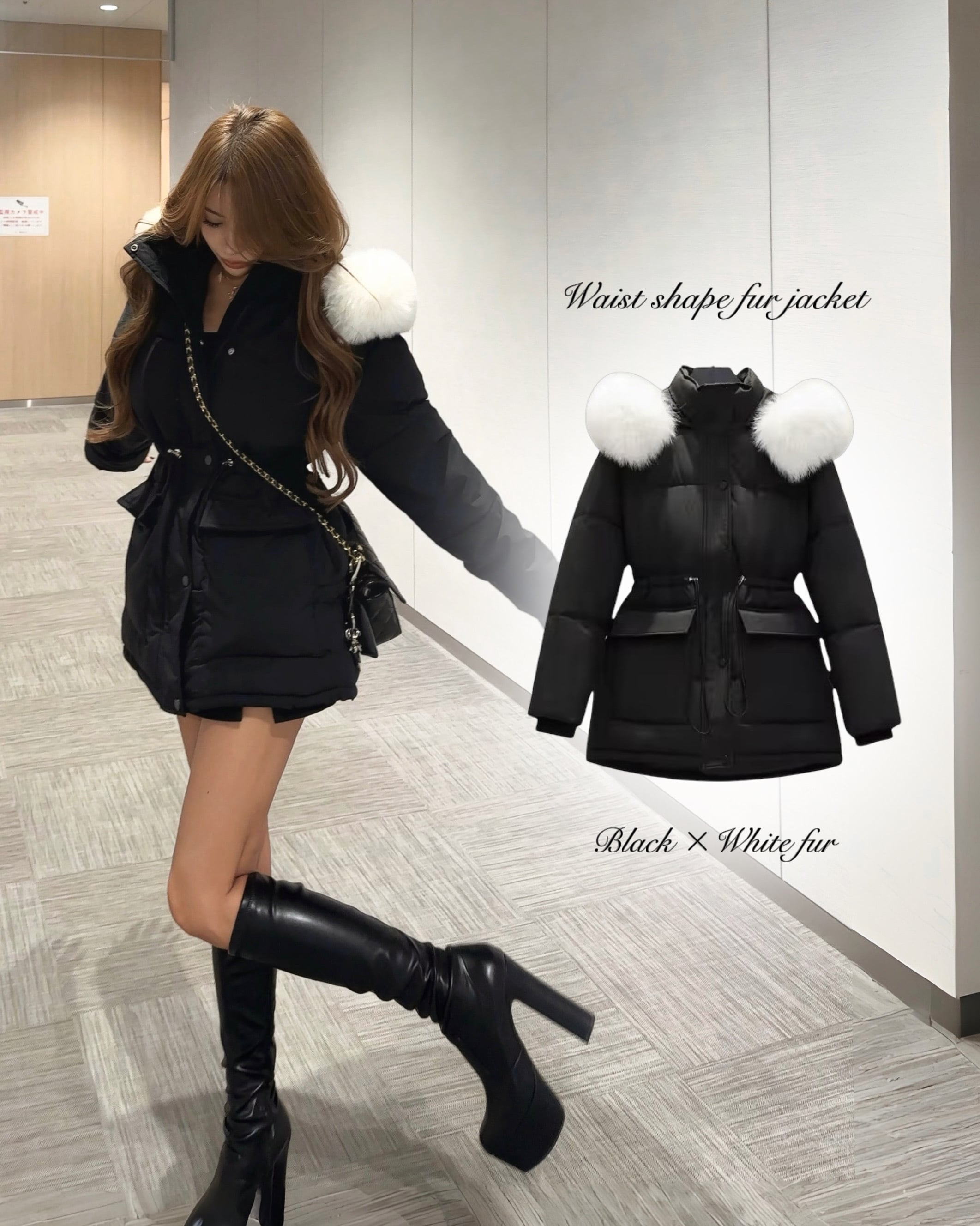 即納/再入荷】Waist shape fur jacket【2カラー】 | GIENGE［ジーアング］