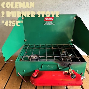 コールマン 425C ツーバーナー 赤脚 赤足 コンパクト ビンテージ ストーブ 60年代 2バーナー COLEMAN 完全分解清掃済み 点火良好