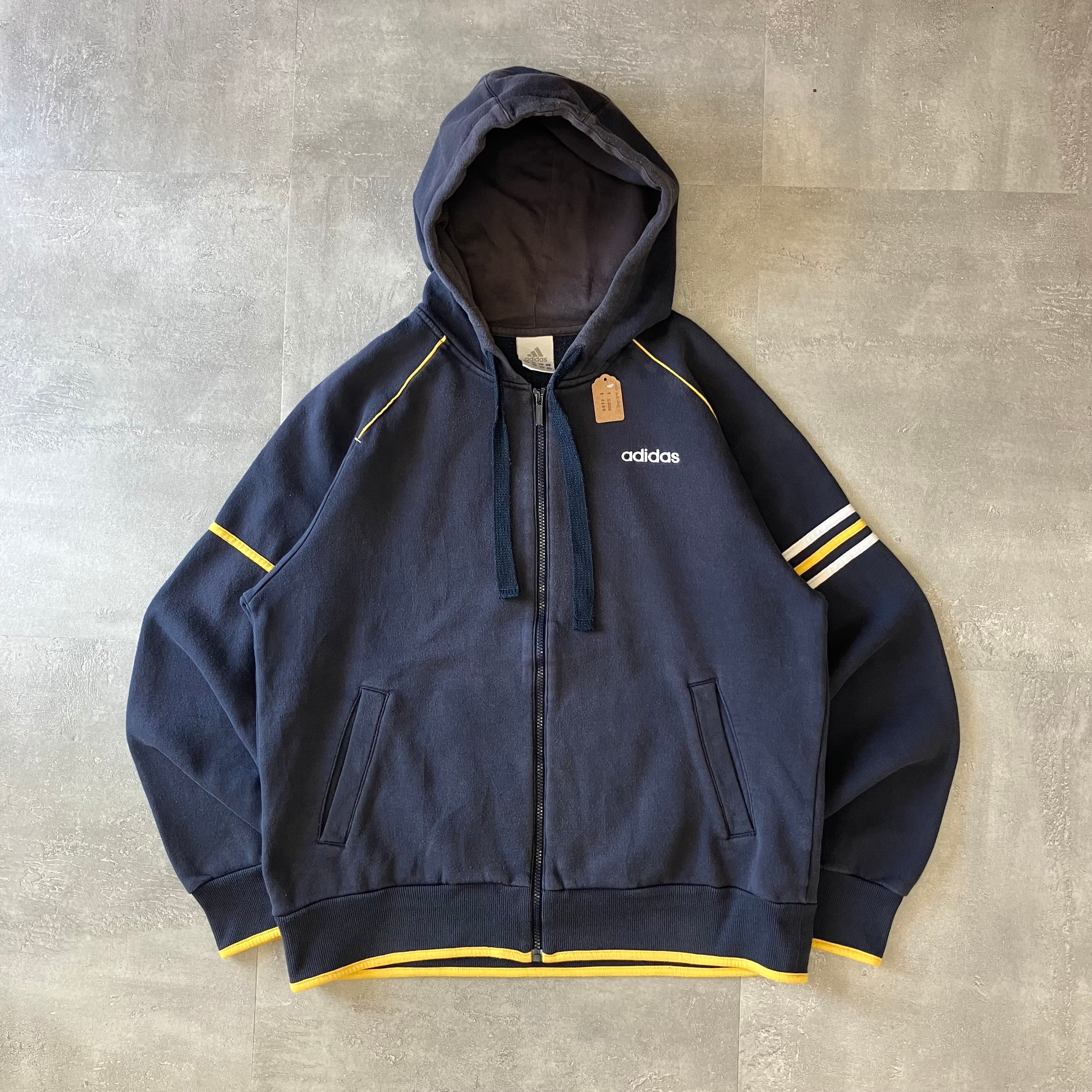adidas 00s ジップフーディ 刺繍 L No.1926