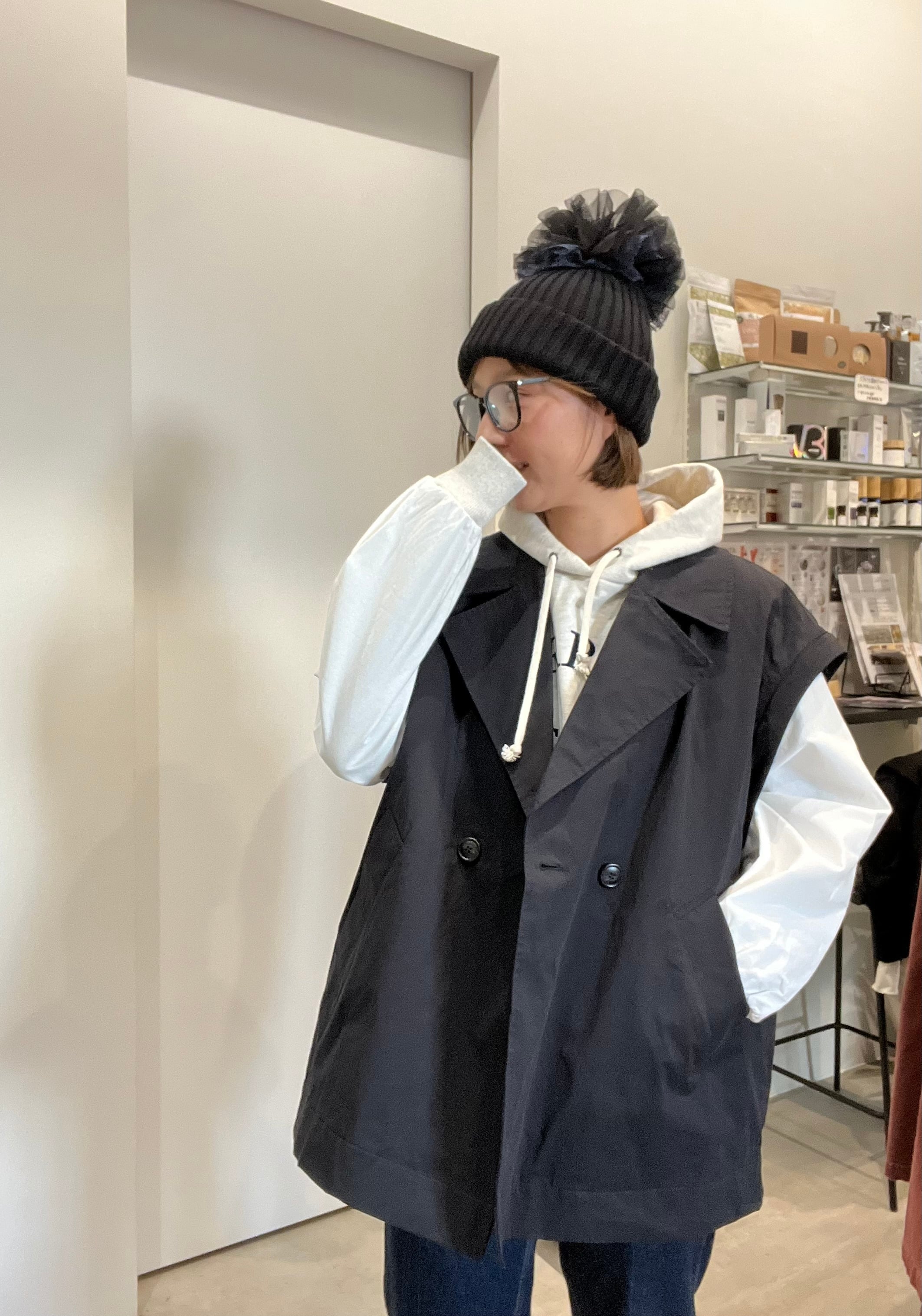 【SELECT】MA-1スリーブビッグカラーハーフコート 42-0186