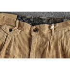 Front Pleats Thin Wale Cotton Corduroy ◇3color H0019