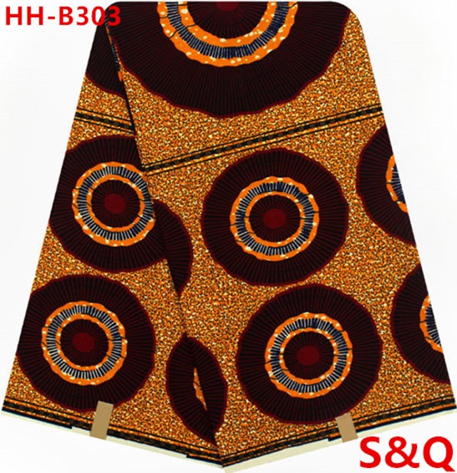 高品質スーパーワックス hollandais アフリカ生地 6 ヤード綿織物アフリカワックスプリント生地が保証オランダワックス HH-B303