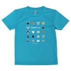 子供・ドライ【パミスネコA】Tシャツ・ターコイズ