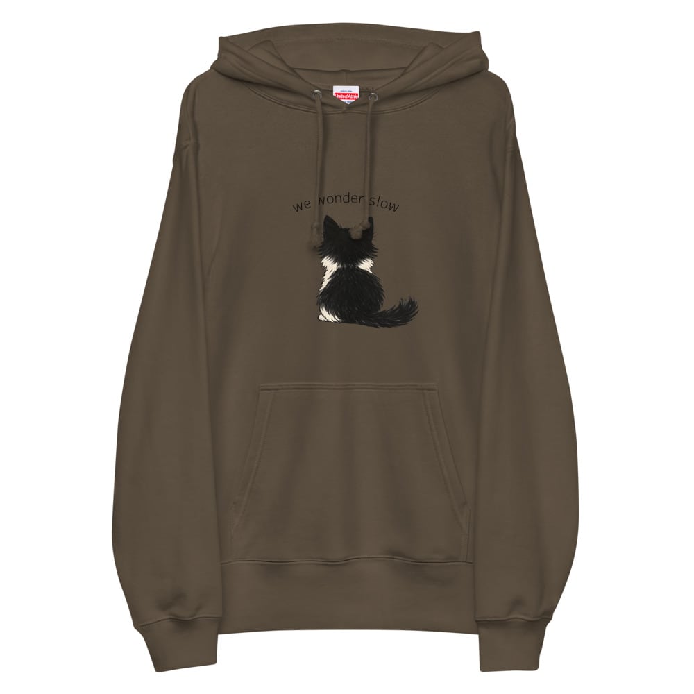 【背中のねこ フーディ】ユニセックス 裏毛 プルオーバー パーカー(4color)【PF00411】