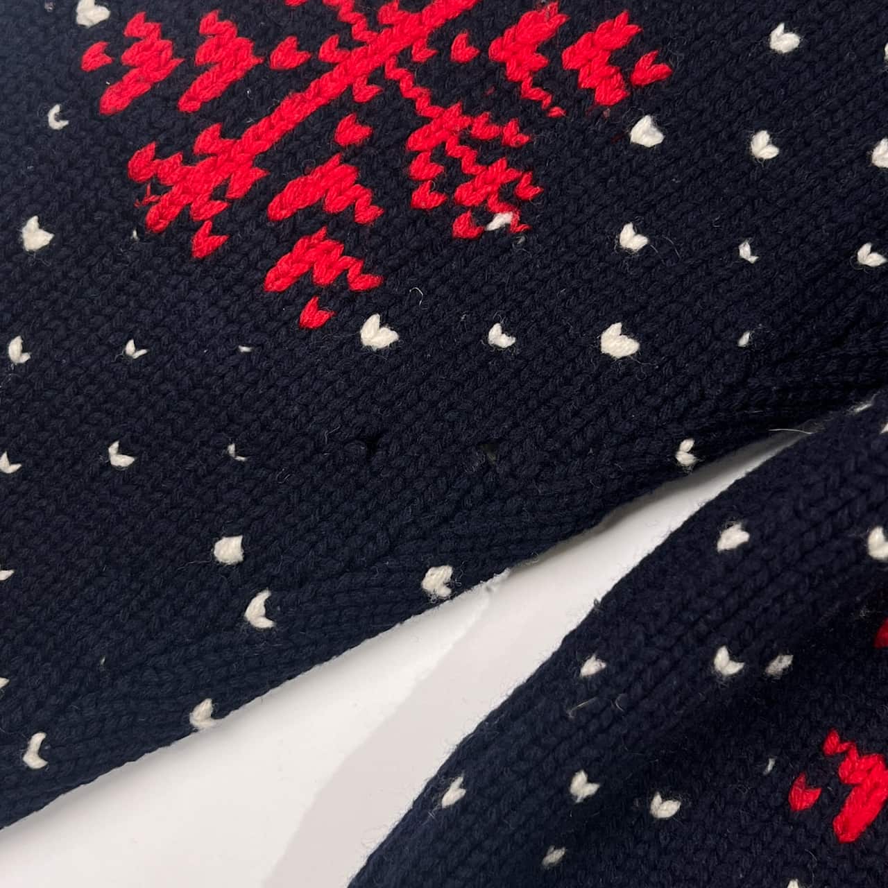 Papas パパス ノルディック柄 ウール ニット セーター/ネイビー メンズ