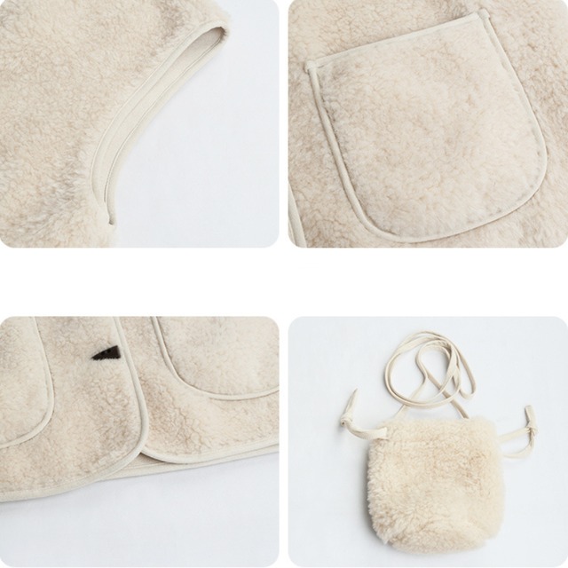 boa vest with shoulder bag J00163
