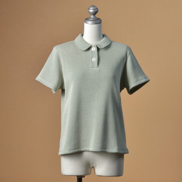 Sarahwear サラウエア　ワッフルポロシャツ・グリーン【送料無料】