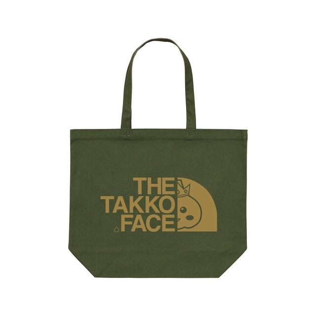 THE TAKKO FACE CANVAS TOTE BAG OLIVE