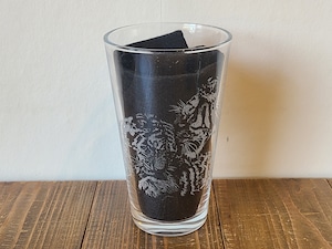 【yukari】glassengraving glass アムールトラ親子