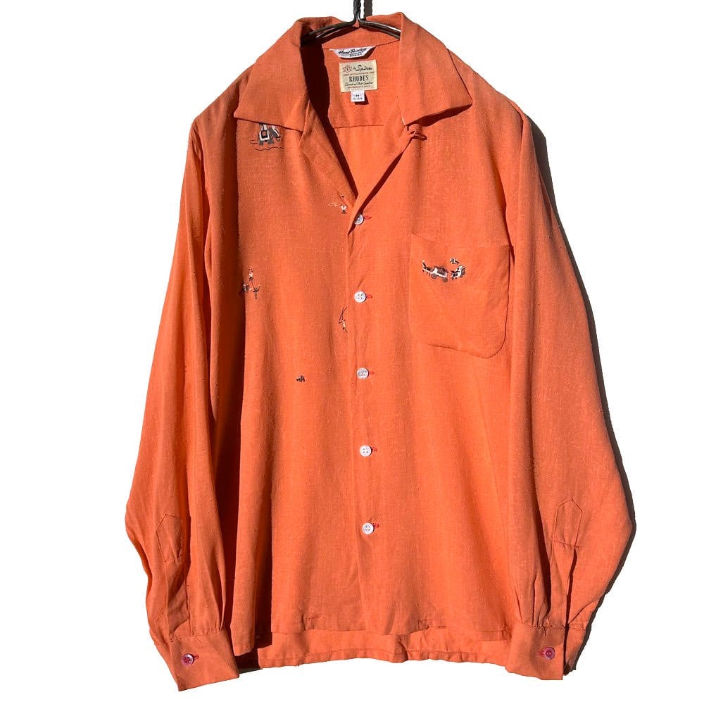 50s vintage rayon shirt 【公式通販】