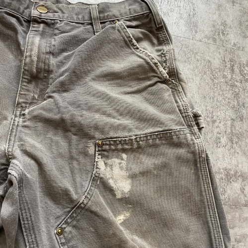 グレー ダブルニー Carhartt B136 GVL 32×32 詳細写真13