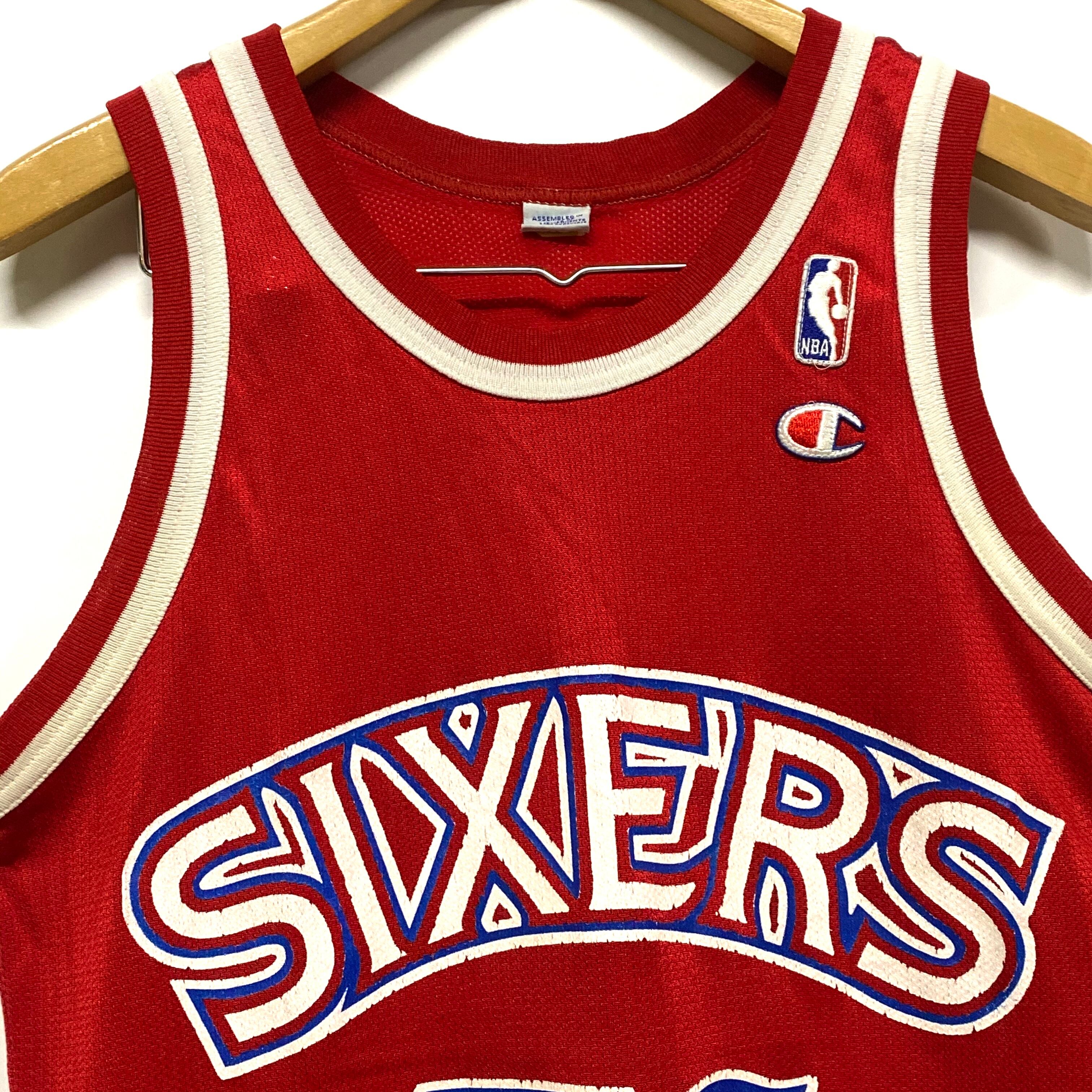 90年代 ヴィンテージ Champion チャンピオン Nba Philadelphia 76ers フィラデルフィア セブンティシクサーズ Shawn Bradley ショーン ブラッドリー ゲームシャツ レプリカユニフォーム 古着 ゲームシャツ Cs2211 30 Cave 古着屋 公式 古着通販サイト