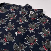 SHONAN DUKE ショウナンデューク ドッグ 総柄 BD 長袖 プルオーバー シャツ サイズ XL /ネイビー/ジョイマークデザイン