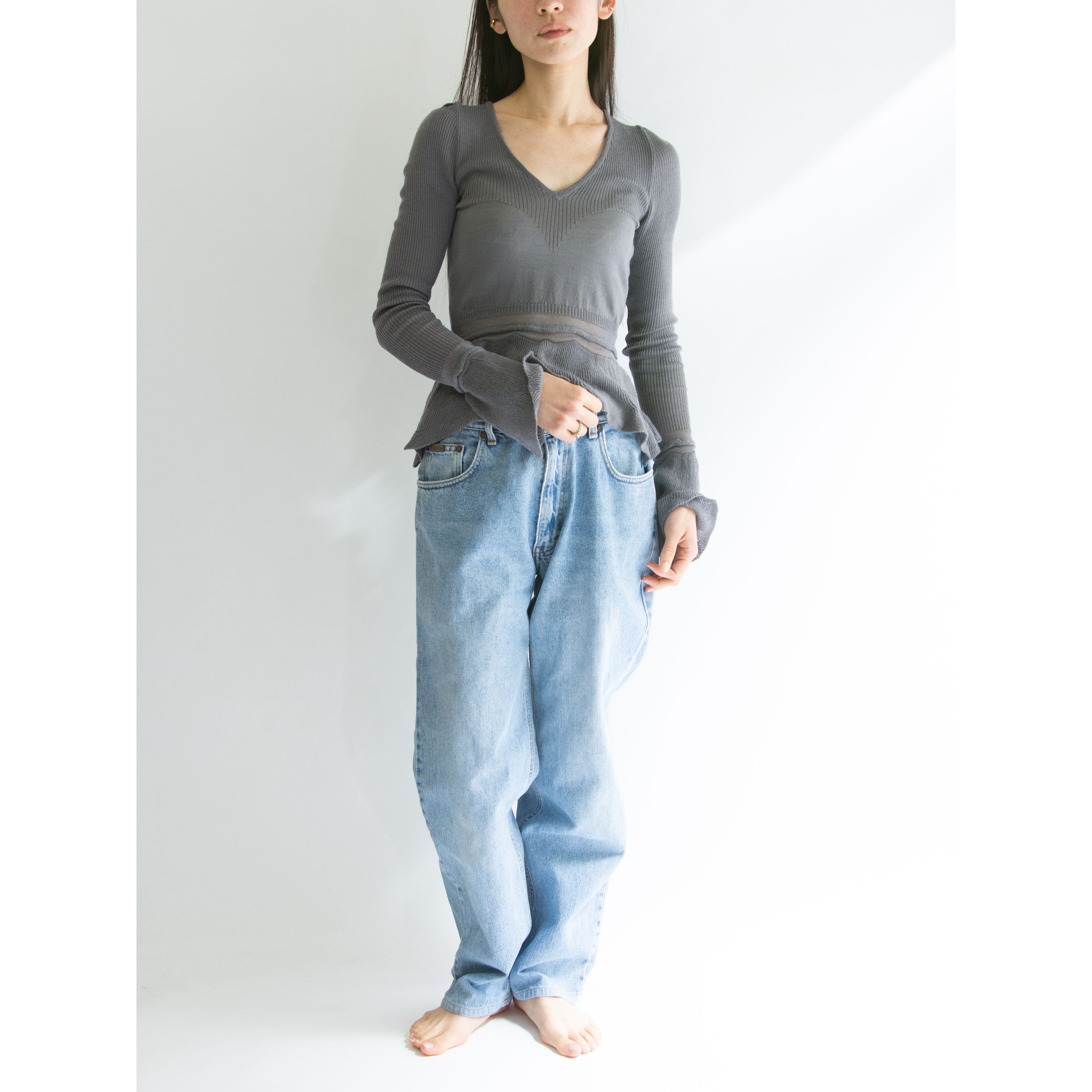 【ALBERTO INCANUTI】Made in Italy Wool-Silk Knit Top（アルベルトインカヌティ イタリア製 ウールシルクニットトップ）