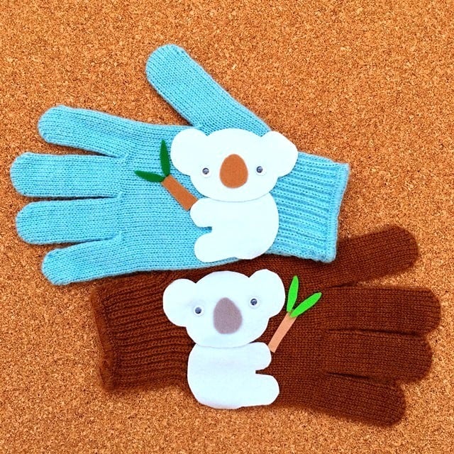 手袋人形 登るよコアラ | 手づくり保育グッズ工房 こどもといっしょ。