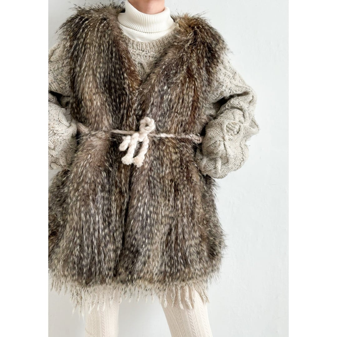 Premium eco fur vest 【DIANTE】 トップス DIANTE Premium eco