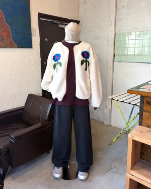 【THE CAMPAMENTO 14Y】BLUE DAISIES TEDDY JACKET