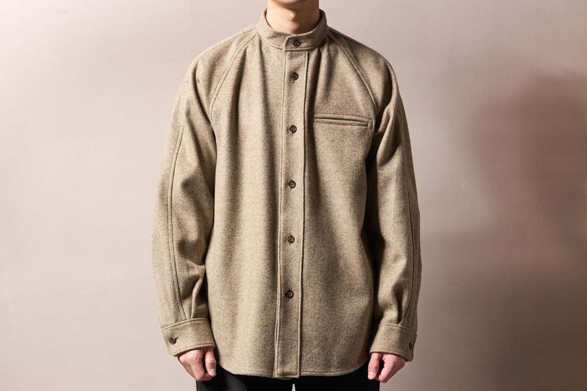 山内 / ウールシャギー・スタンドカラーシャツジャケット | GANKO 山内 / ウールシャギー・スタンドカラーシャツジャケット | GANKO