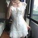 レースフリルリボンミニワンピ ・78495