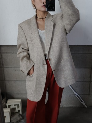 ＜vintage＞mix beige wool jacket