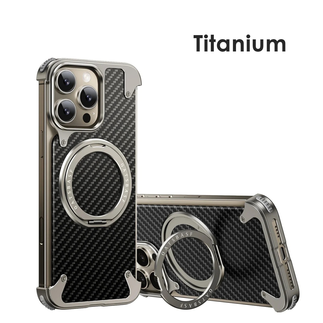 ◆iPhone16 Pro/Pro Max◆ Carbon Fiber Texture Metal Phone Case / カーボンファイバー テクスチャー メタル スマホケース