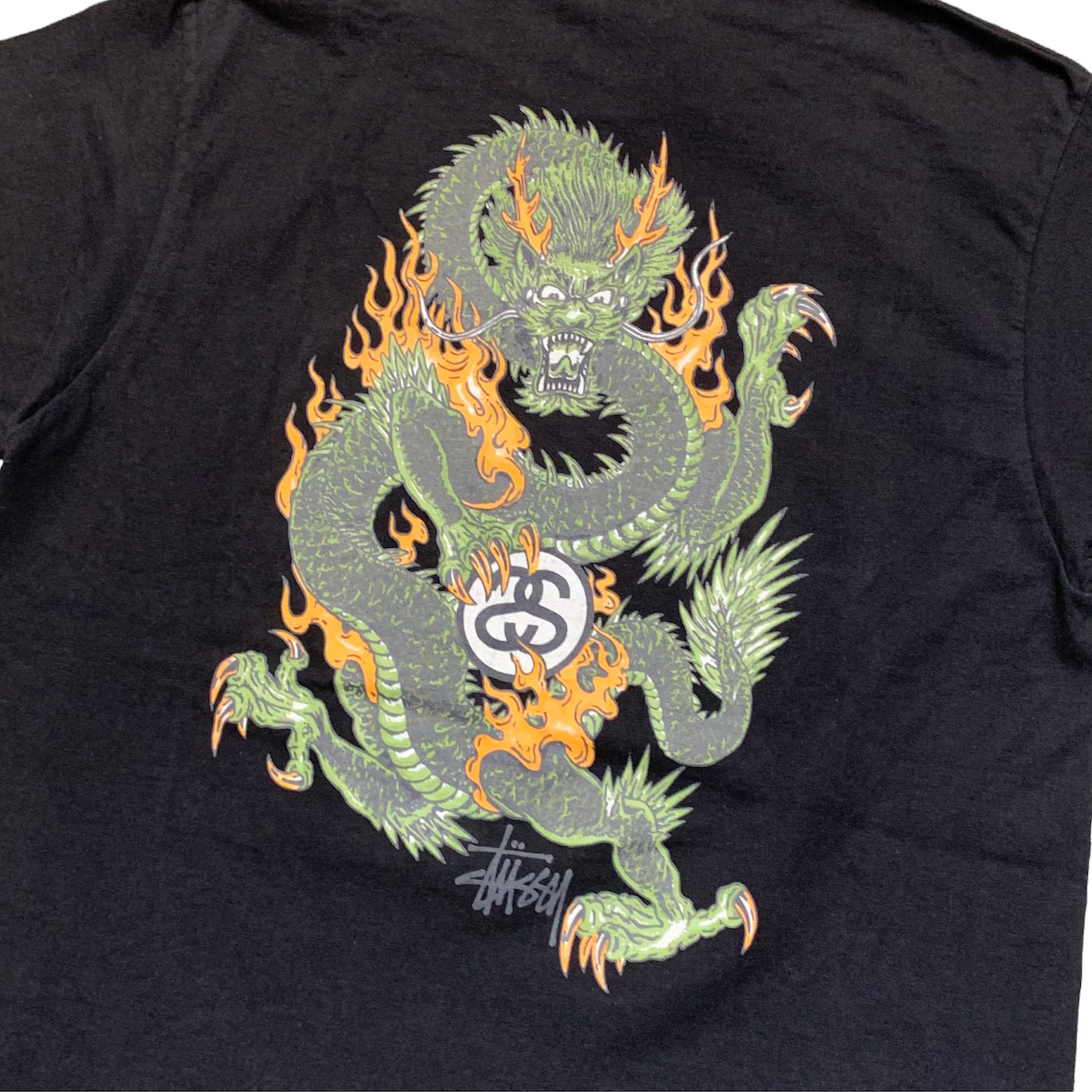 90's Old Stussy Dragon T-Shirt / オールドステューシー 紺タグ