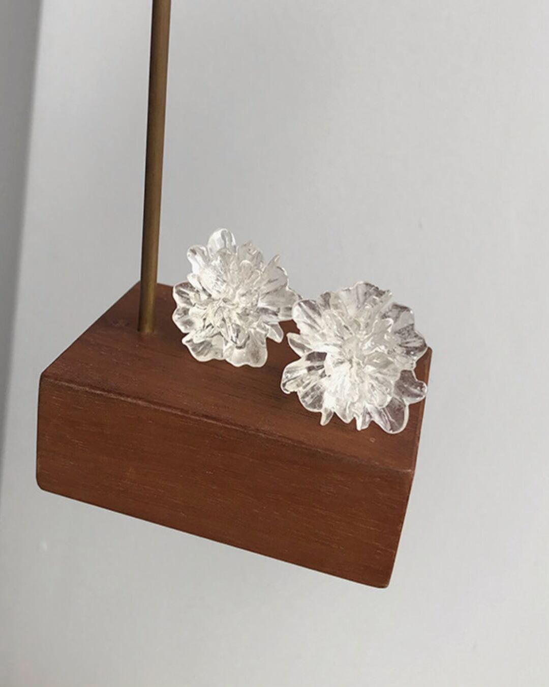 クリアフラワーモチーフピアス G25072