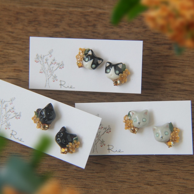 sanpo後夜祭ピアス/イヤリング（猫）