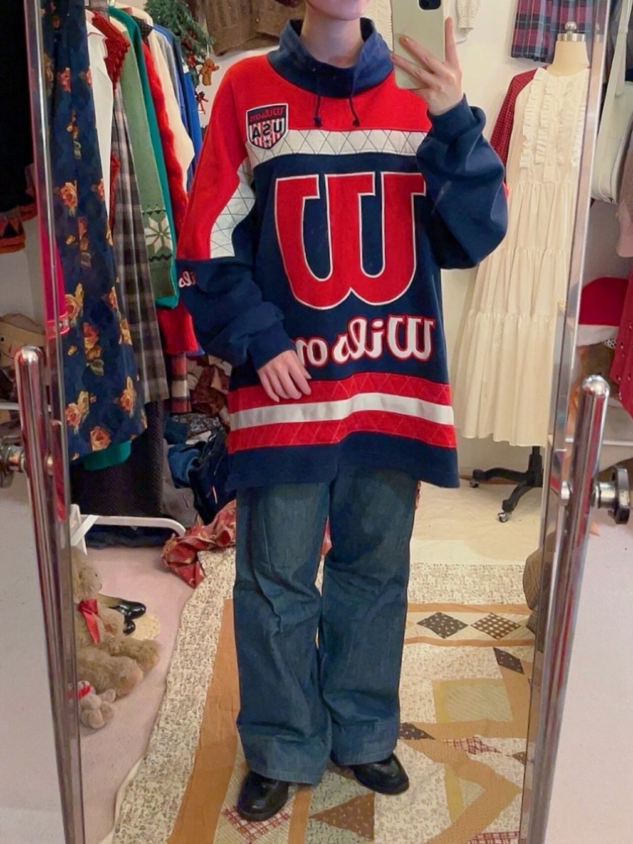 wilson / red navy high neck sweat