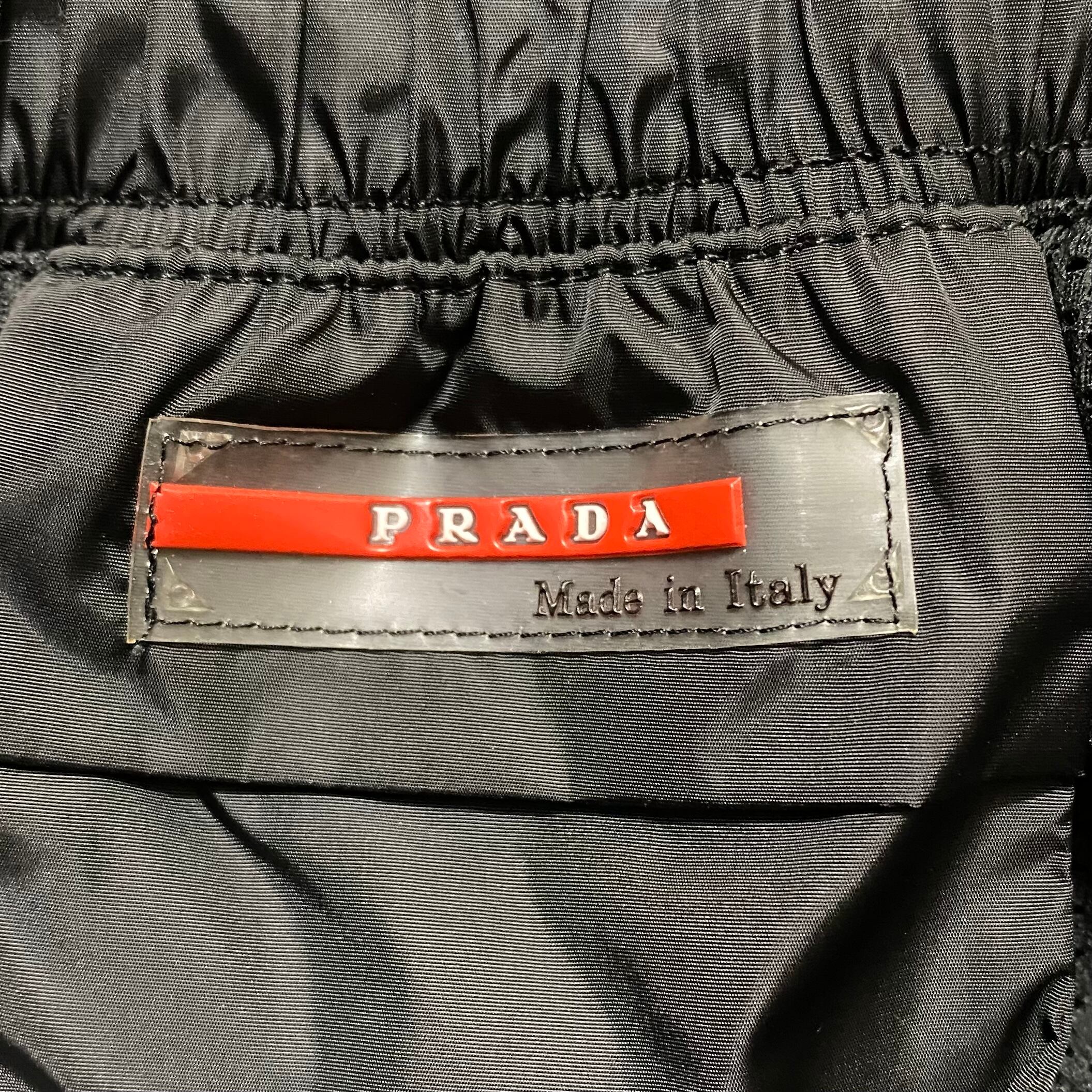 PRADA SPORT black nylon shorts | NOIR ONLINE
