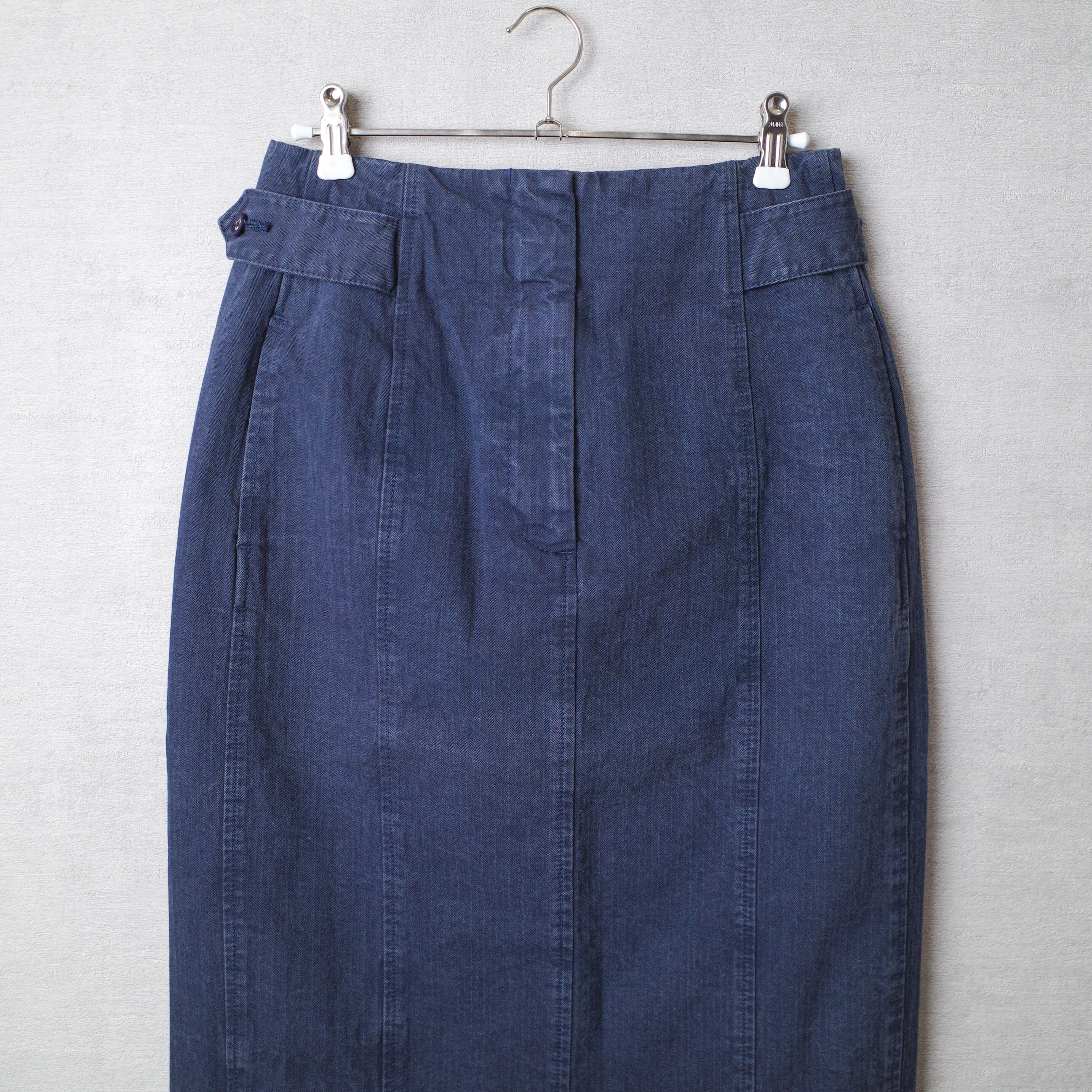 [NEW] BLACK by MOUSSY	JAPAN MADE HERRINGBONE PENCIL SKIRT NAVY 070BA311-0030