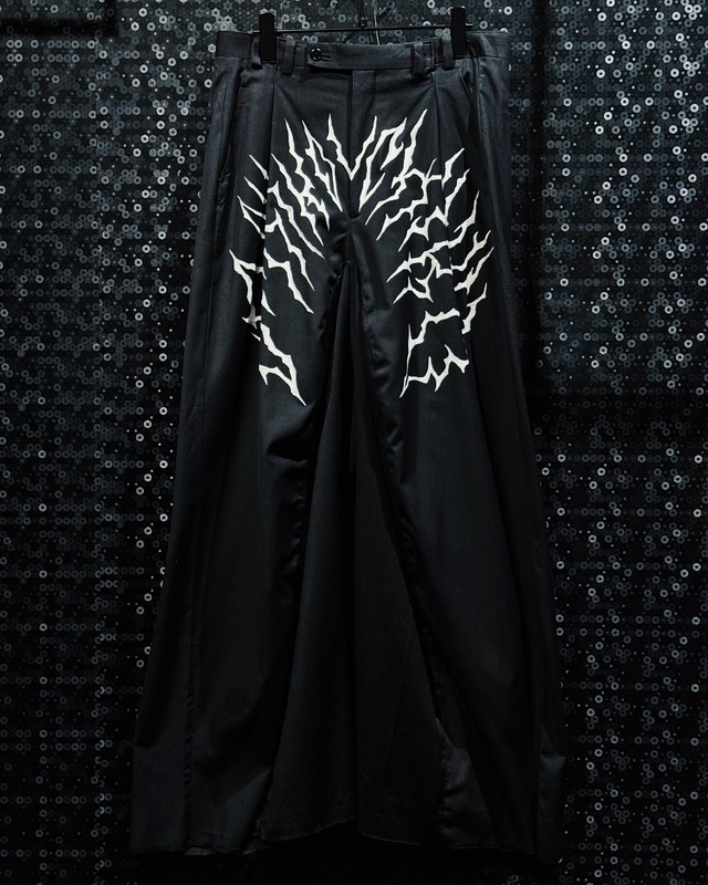 【ÆIEM】再倖築 “WHITE THORN” Paint Parallel Docking Wide Slacks