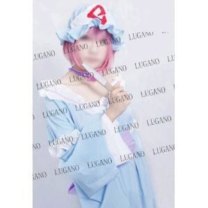 K2104 東方project 西行寺幽々子風 扇子付きコスプレ衣装 cosplay