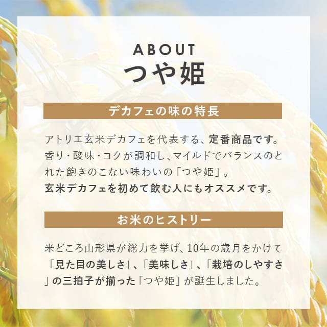 玄米デカフェ / つや姫【100g 粉タイプ】 | Atelier GENMAI DECAF