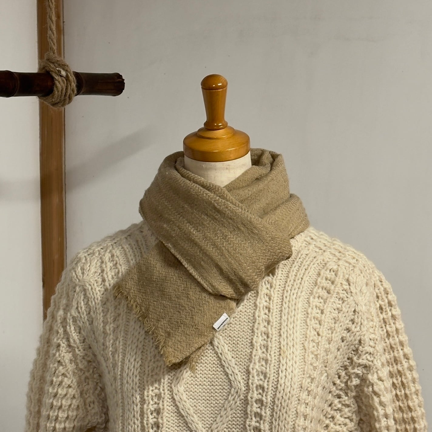 手染め 綿ウールやわらかストール|スターチス染め(植物染め)|futashiba248 / Cotton Scarf