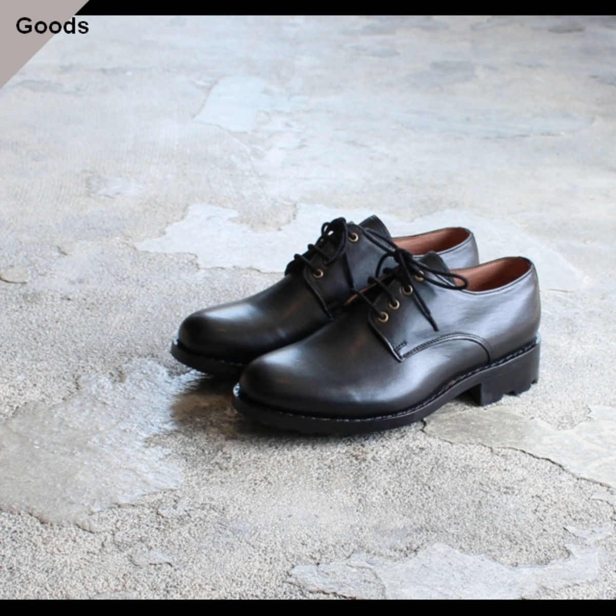 Milton Keynes レザープレーントゥシューズ Plain toe shoes （Black 