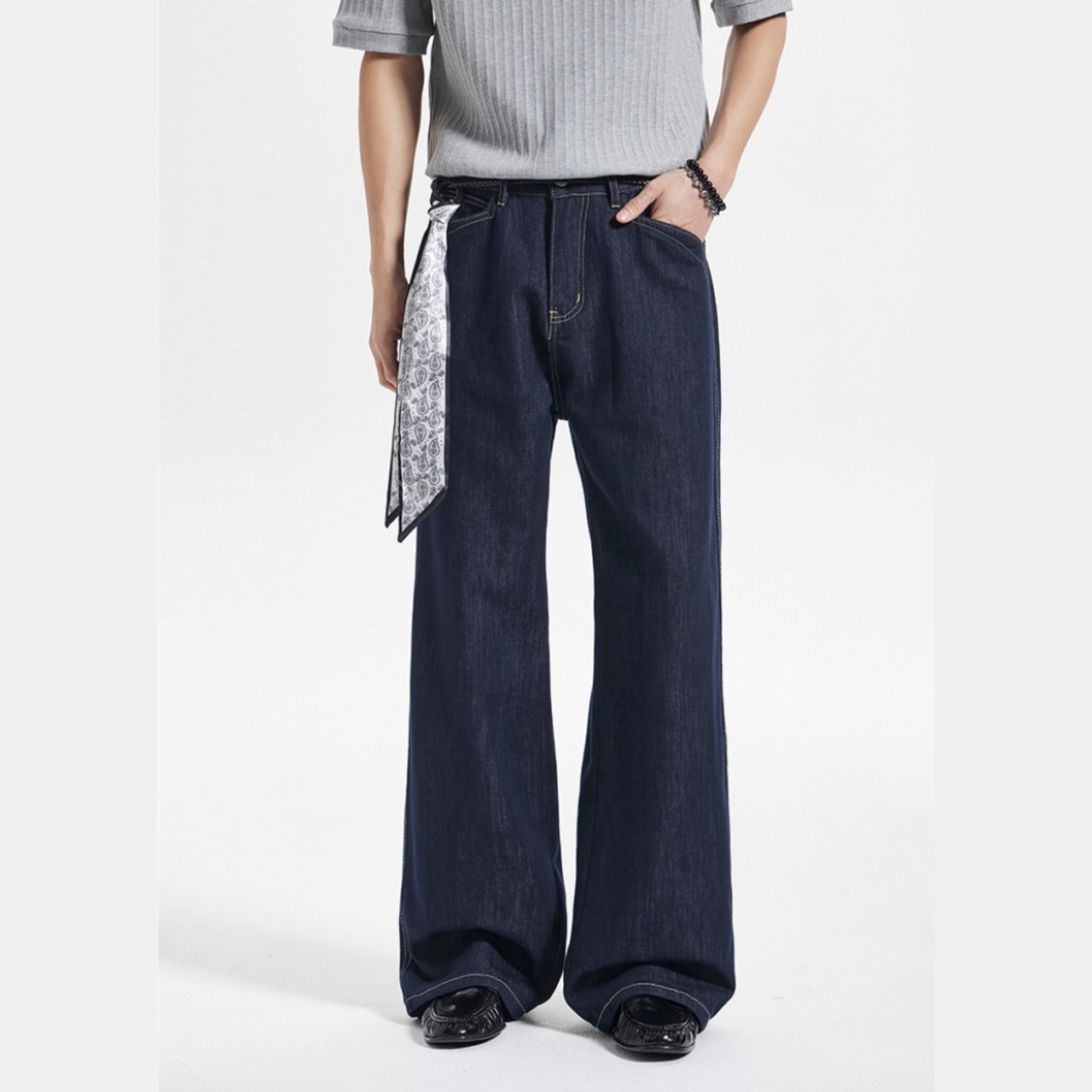 Side Drape Flared Jeans TB2560・画像10