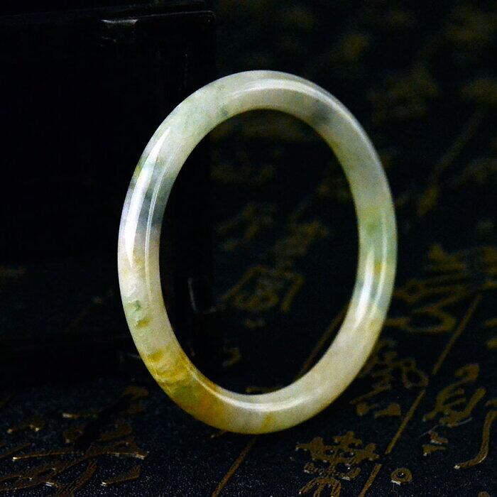 本翡翠　A貨　天然石　藍水翡翠　龍彫りバングル　鑑別書付 本翡翠A貨天然石藍水翡翠龍彫りバングル鑑別書付