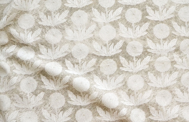 < pompon mum > beige コットンリネン生地  150cm x 100cm