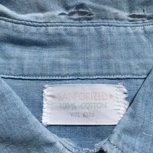 60's Sears SANFORIZED シャンブレーシャツ 半袖 ワークシャツ ライト