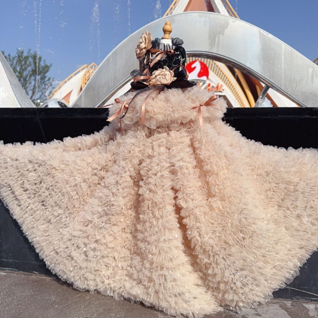 予約（海外ハンドメイド）【№B06264-Ⅼ】ブラック＆ゴールド フラワー