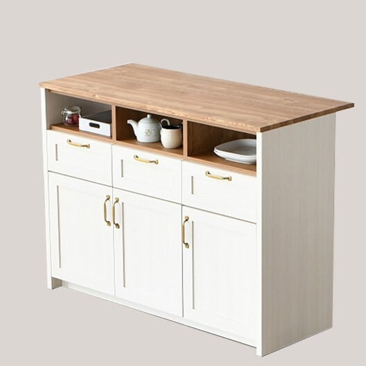 キッチンカウンター 幅120cm 国産 完成品 アイランドカウンター おしゃれ キッチン収納 間仕切り ダイニング キッチン カントリー調 アンティーク 日本製 ホワイト ナチュラル カウンター 開梱設置 sun-0434