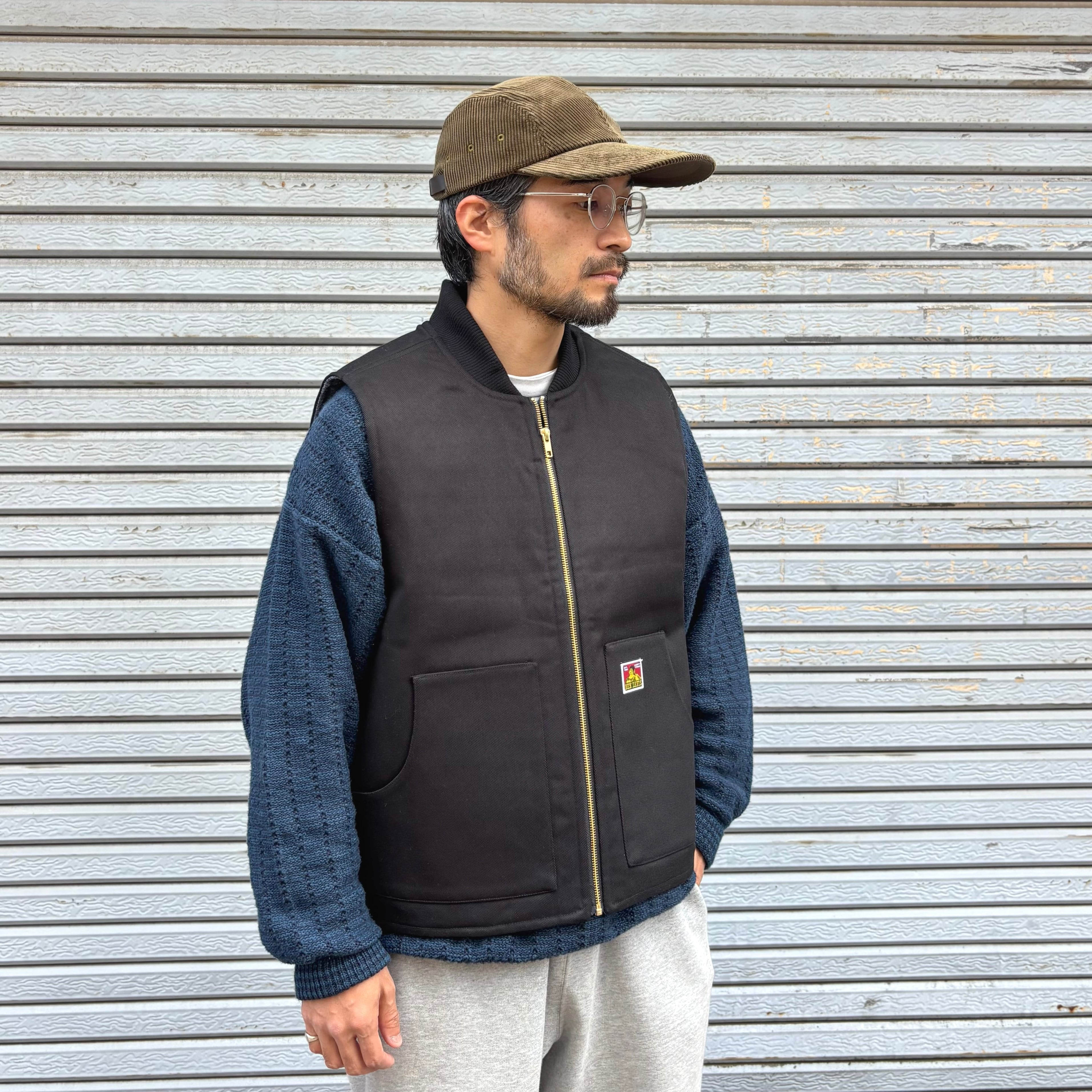 Steve様新品　サイズS　ベンデイビスワーク中綿ベストブラックUSA USA企画 BEN DAVIS LINED VEST - Black / ベンデイビス ワークベスト
