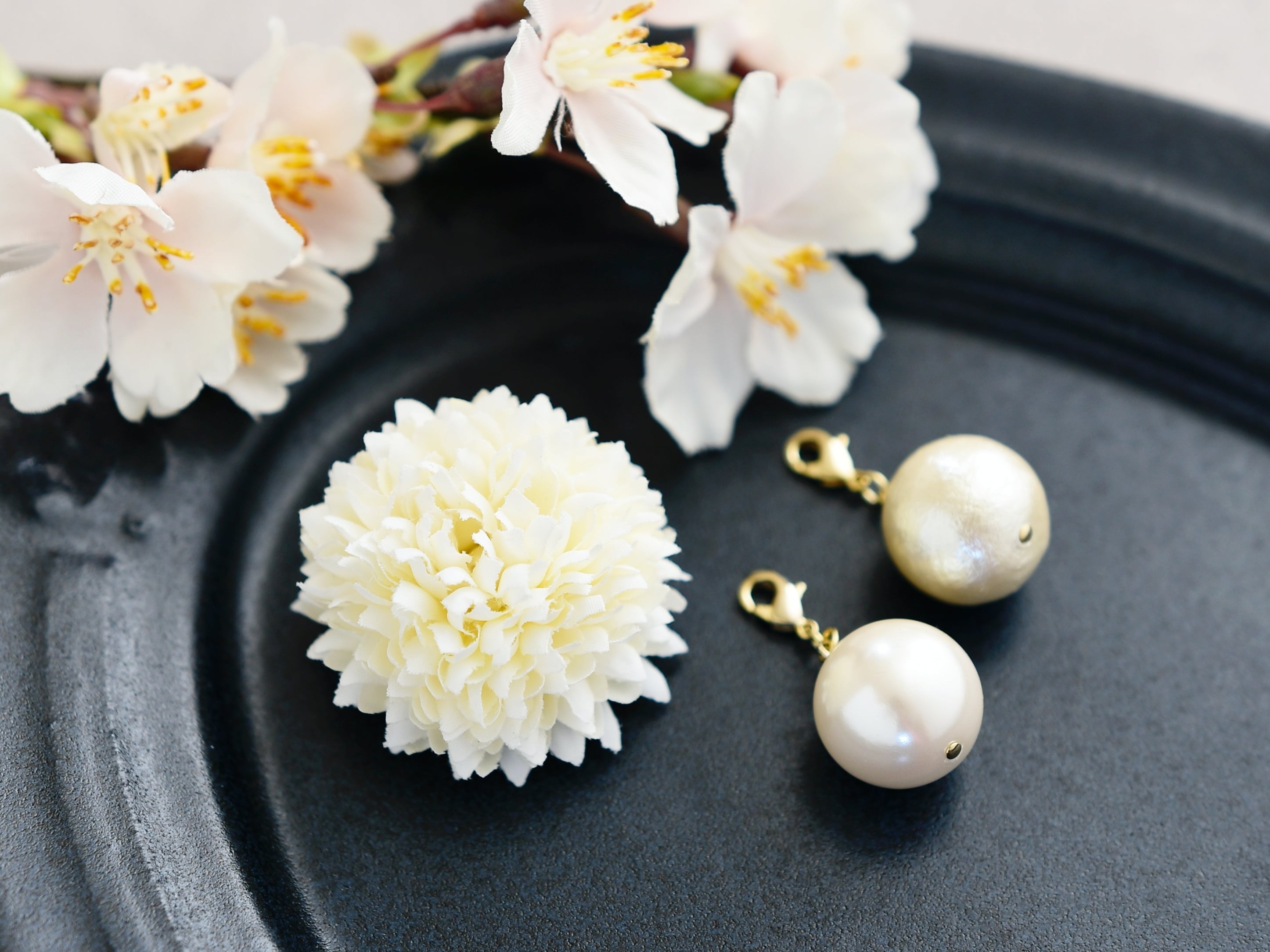 【コサージュ/マグネット ブローチ】ピンポンマム/白(セットに変更可能)