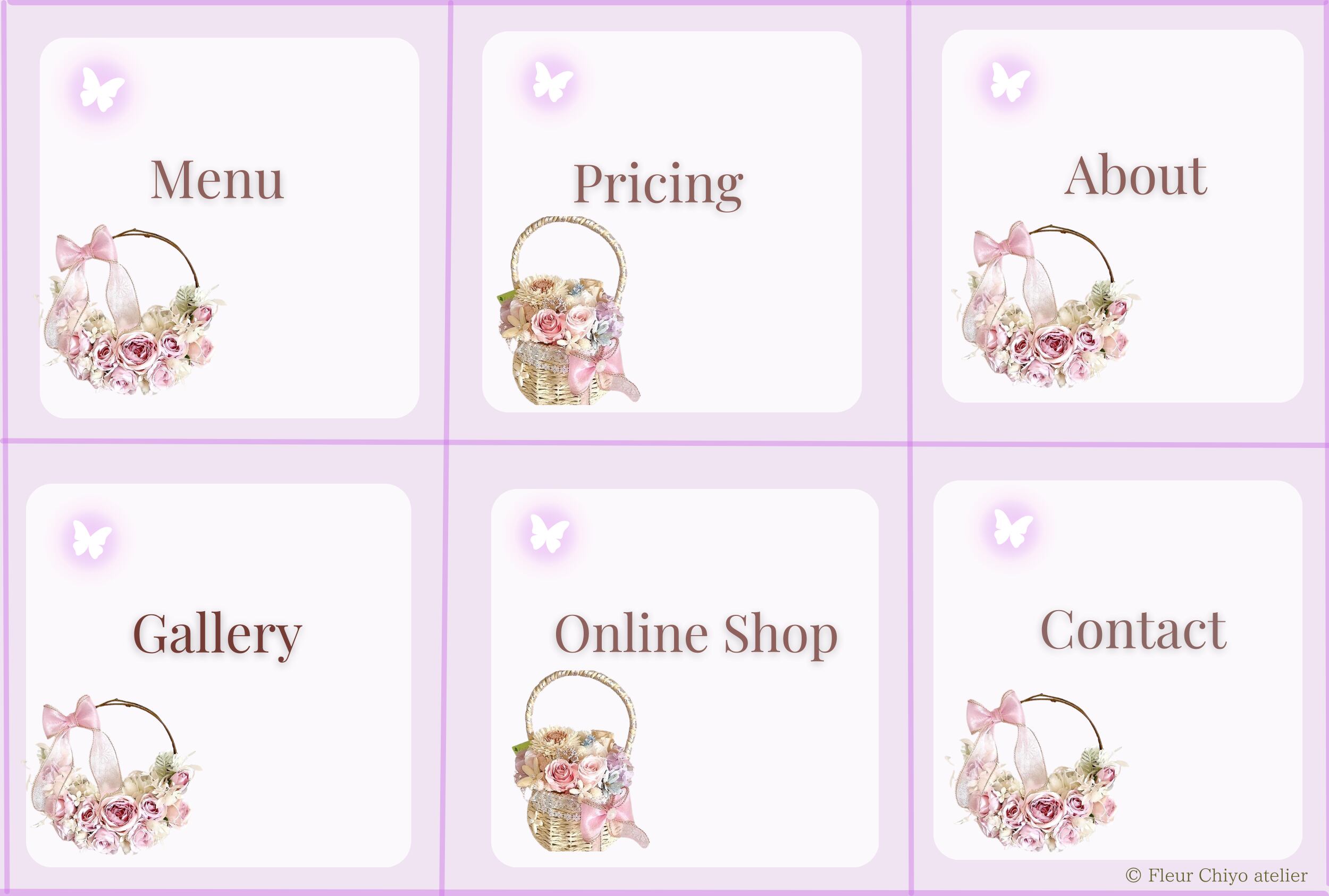 【FCA-008】パステルフラワーのリッチメニュー 6分割｜Canvaテンプレート【設置ガイド付】　