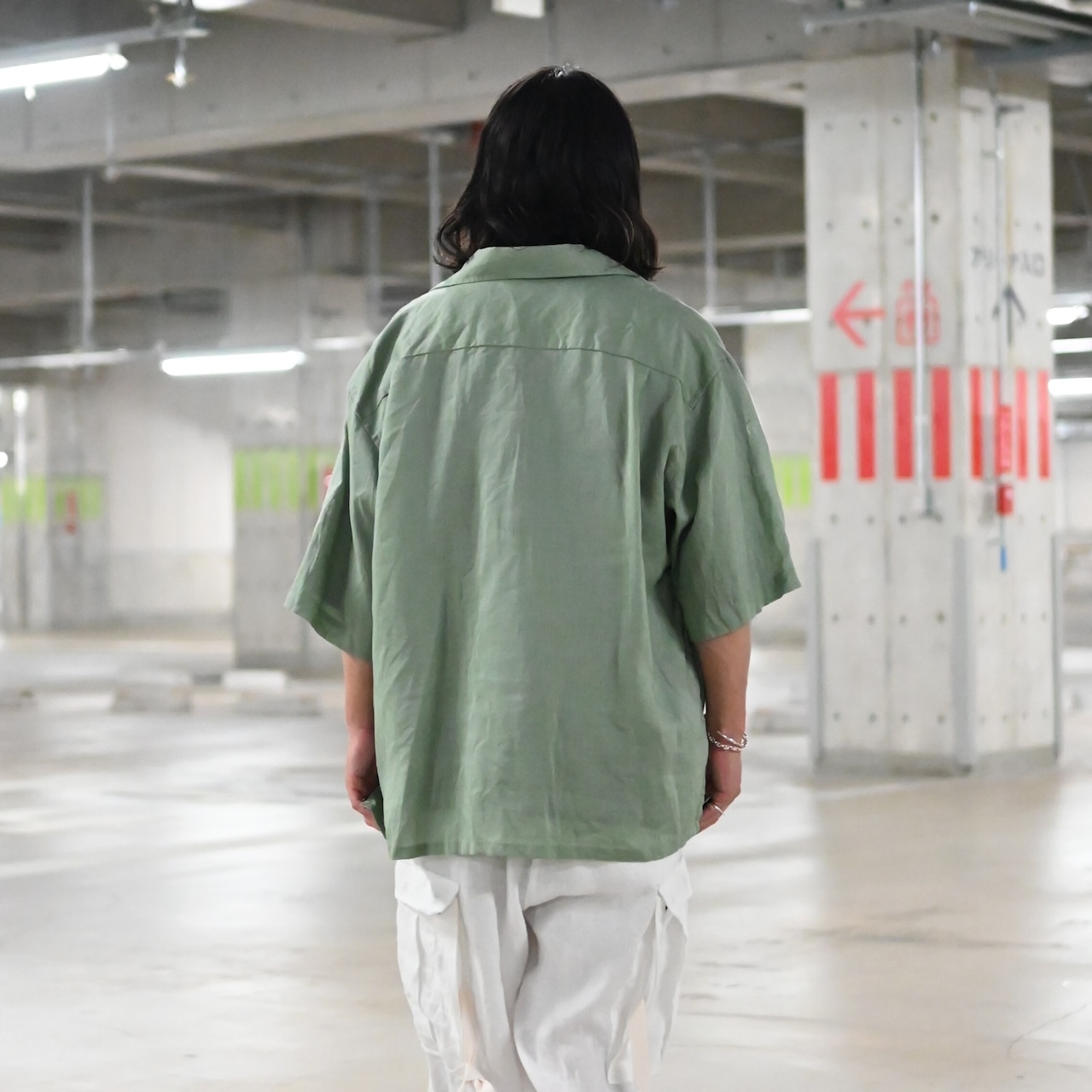 INTERIM / RAMIE SHEER LAWN HYPER BIG S/S OPEN COLLAR SHIRT