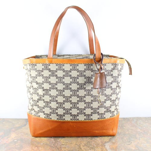 .OLD CELINE BIG MACADAM PATTERNED TOTE BAG MADE IN ITALY/オールドセリーヌビッグマカダム柄トートバッグ 2000000048147