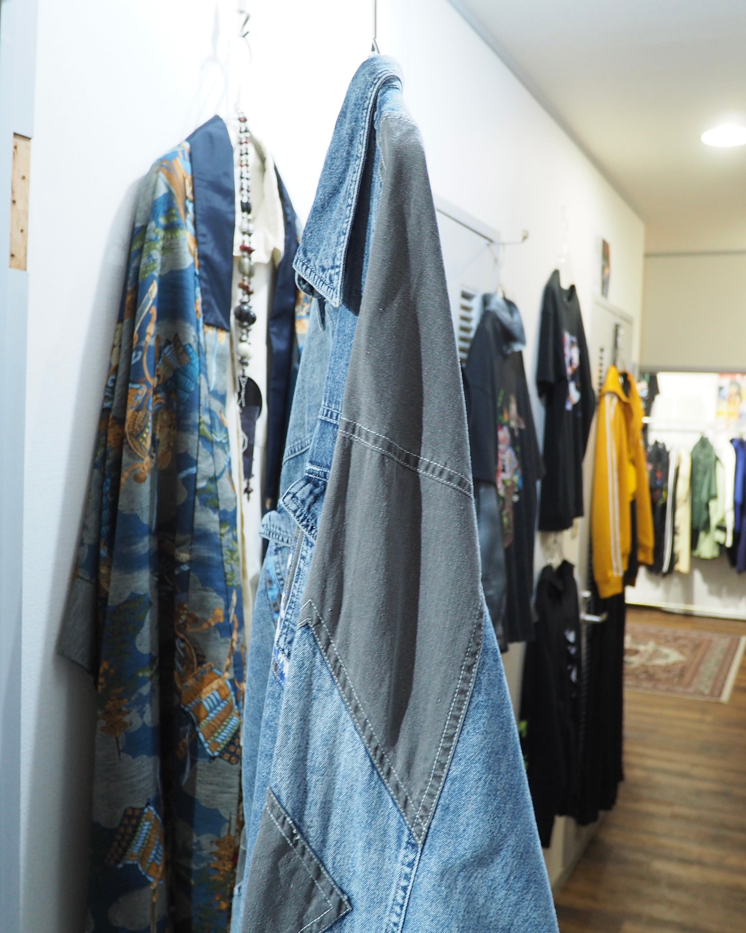 1990s Switching Panel × Camouflage pattern vintage loose Denim shirt